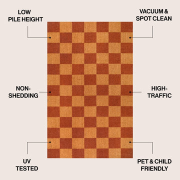 Porter Classic Farmhouse Checkered Coir Area Rug